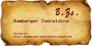 Bamberger Zseraldina névjegykártya